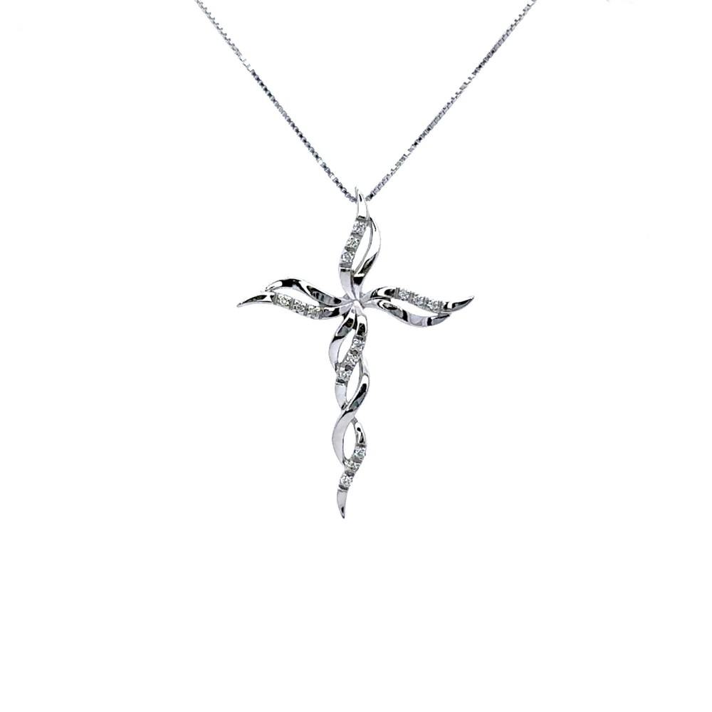 Collana con Croce di Diamanti 0,08 ct