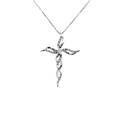 Collana con Croce di Diamanti 0,08 ct