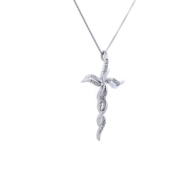 Collana con Croce di Diamanti 0,08 ct