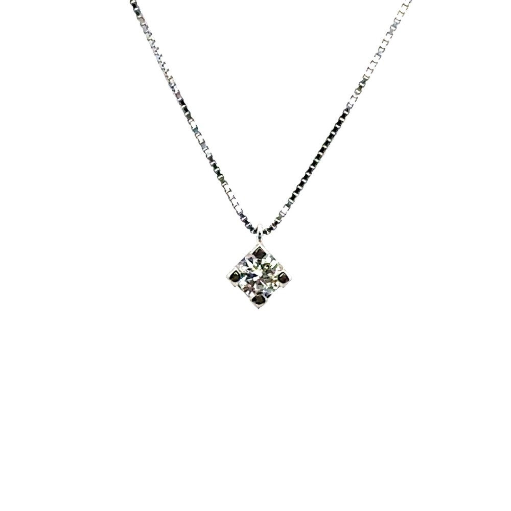 Collana Punto Luce con Diamante Naturale 0,30 ct , GIA