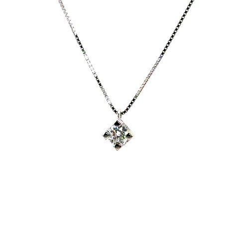Collana Punto Luce con Diamante Naturale 0,30 ct , GIA