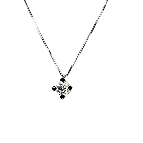 Collana Solitario con Diamante Naturale 0,40 ct GIA