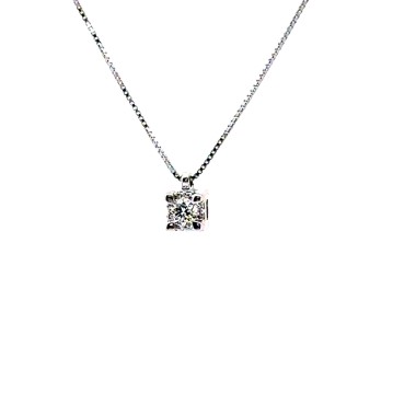 Collana con Diamante Naturale Centrale 0,14 ct e Diamanti Naturali