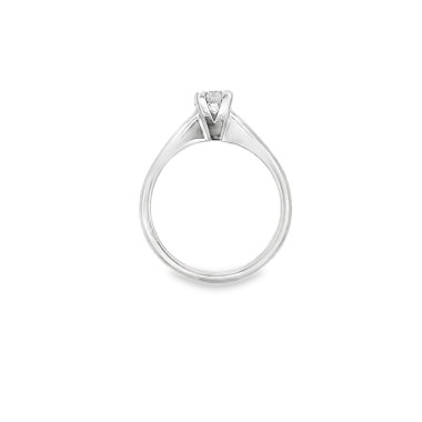 Anello Solitario con Diamante Naturale 0,41 ct D VS GIA in Oro Bianco