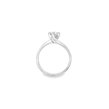 Anello Valentino con Diamante Naturale 0,50 ct D VS GIA in Oro Bianco