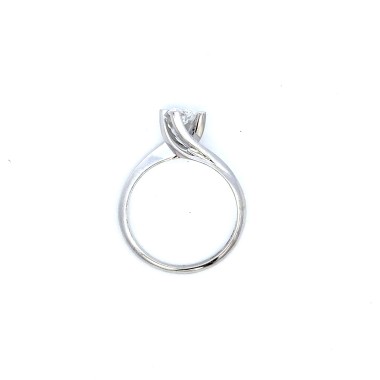 Anello Valentino con Diamante Naturale 0,42 ct D VS1 GIA in Oro Bianco