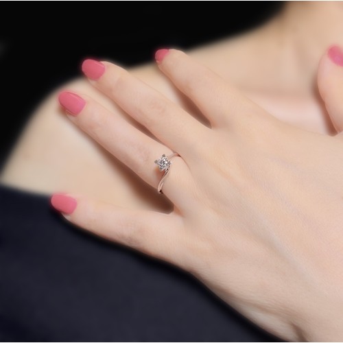 Anello Valentino con Diamante 0,42 ct D VS1 GIA