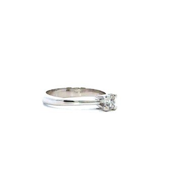Anello con Diamante GIA 0,30 ct D VS1 in Oro Bianco 18 Carati