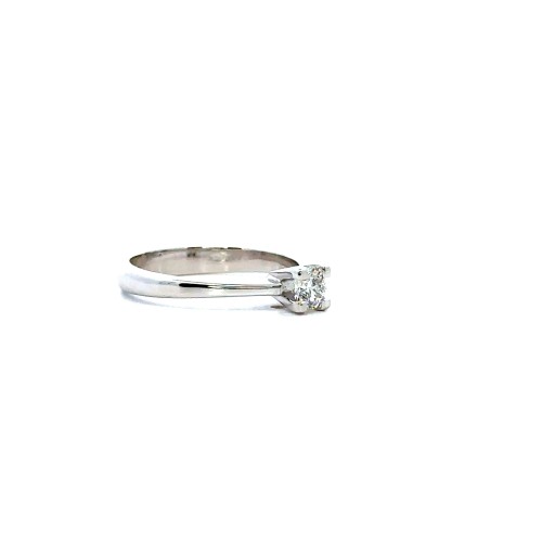 Anello con Diamante GIA 0,30 ct D VS1 in Oro Bianco 18 Carati