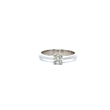 Anello con Diamante GIA 0,30 ct D VS1 in Oro Bianco 18 Carati