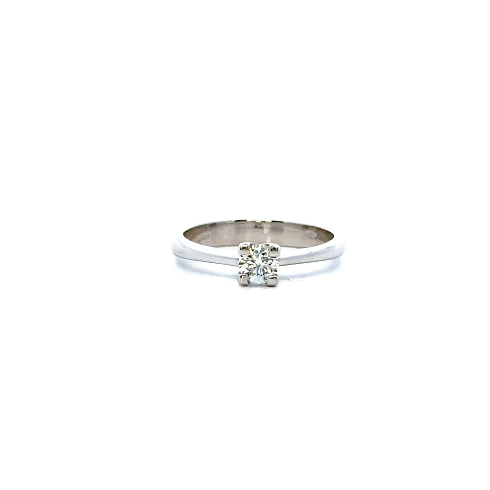 Anello con Diamante GIA 0,30 ct D VS1 in Oro Bianco 18 Carati