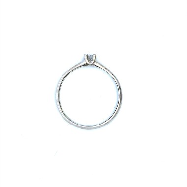 Anello con Diamante 0,13 ct, F VVS in Oro Bianco 18 Carati