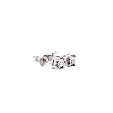Orecchini con Diamanti Naturali 0,28 ct e Contorno 0,06 ct in Oro 18k