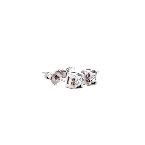 Orecchini con Diamanti Naturali 0,28 ct e Contorno 0,06 ct in Oro Bianco 18 Carati