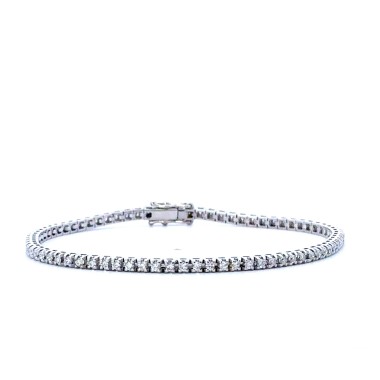 Bracciale Tennis con Diamanti Naturali 1,46 ct in Oro Bianco 18 Carati