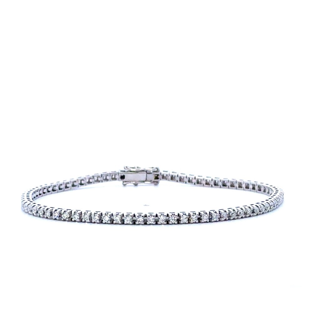 Bracciale Tennis con Diamanti Naturali 1,46 ct in Oro Bianco 18 Carati