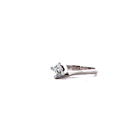 Anello Solitario Valentino con Diamante Naturale 0,50 ct Certificato IGI in Oro Bianco 18 Carati