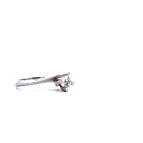 Anello Solitario Valentino con Diamante Naturale 0,50 ct Certificato IGI in Oro Bianco 18 Carati