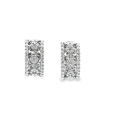 Orecchini Cerchi con Diamanti Naturali 1,22 ct in Oro Bianco 18 Carati