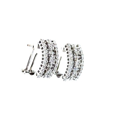 Orecchini Cerchi con Diamanti Naturali 1,22 ct in Oro Bianco 18k