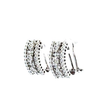 Orecchini Cerchi con Diamanti Naturali 1,22 ct in Oro Bianco 18k