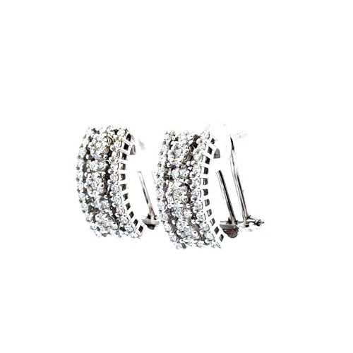 Orecchini Cerchi con Diamanti Naturali 1,22 ct in Oro Bianco 18 Carati