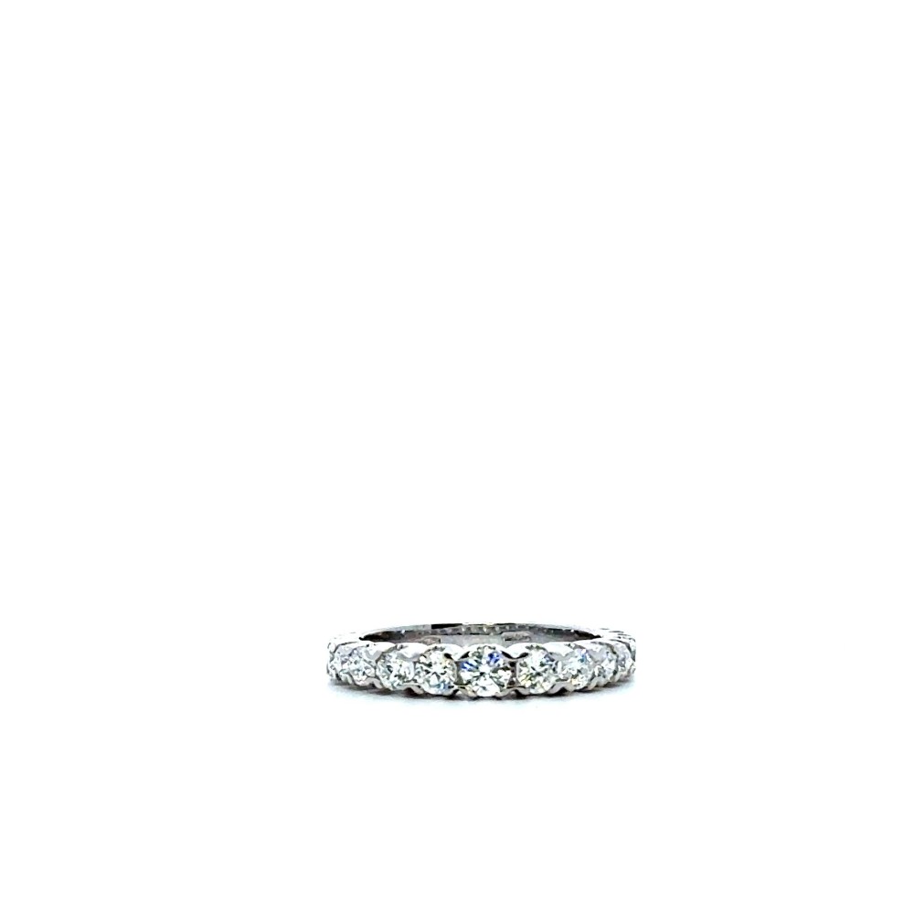 Anello Veretta con Diamanti Naturali 0,98 ct in Oro Bianco 18 Carati