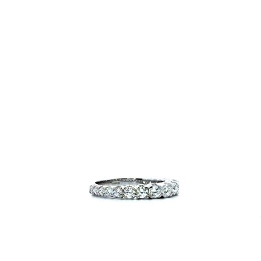 Anello Veretta con Diamanti Naturali 0,98 ct in Oro Bianco 18k