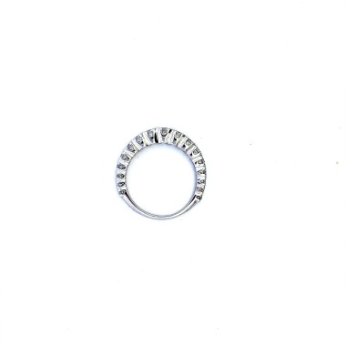 Anello Veretta con Diamanti Naturali 0,98 ct in Oro Bianco 18k