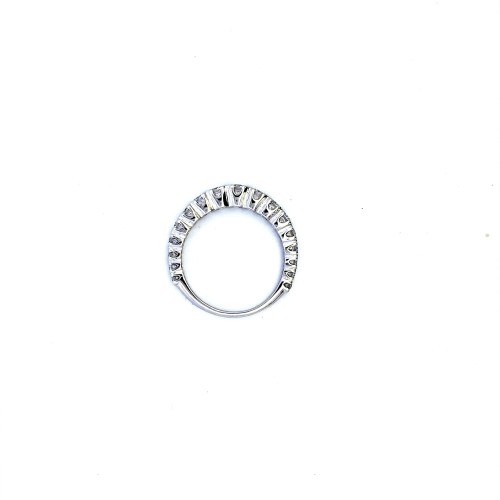 Anello Veretta con Diamanti Naturali 0,98 ct in Oro Bianco 18 Carati