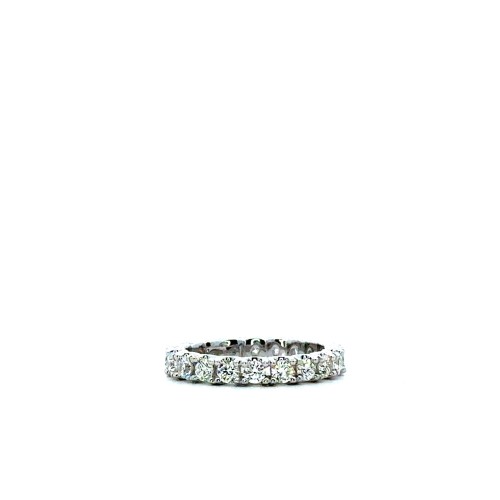 Anello Veretta a Giro con Diamanti Naturali 1,65 ct in Oro Bianco 18 Carati