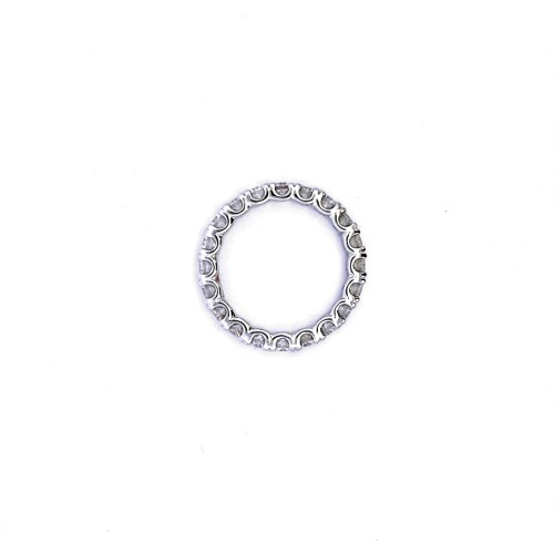 Anello Veretta a Giro con Diamanti Naturali 1,65 ct in Oro Bianco 18 Carati