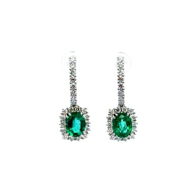 Orecchini con Smeraldi Naturali 3,35 ct e Diamanti Naturali 1,66 ct
