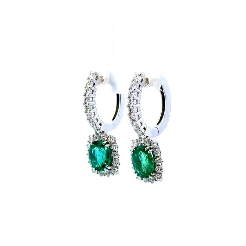 Orecchini con Smeraldi Naturali 3,35 ct e Diamanti Naturali 1,66 ct