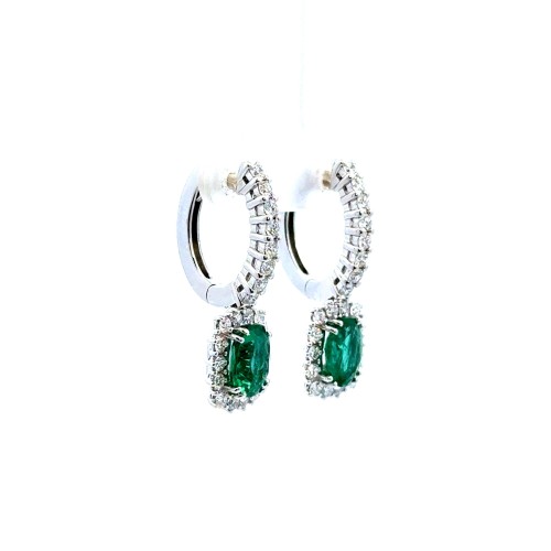 Orecchini con Smeraldi Naturali 3,35 ct e Diamanti Naturali 1,66 ct