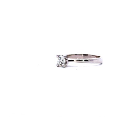 Anello con Diamante GIA 0,42 ct in Oro Bianco