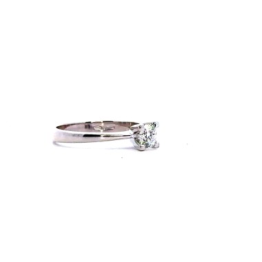Anello con Diamante GIA 0,42 ct in Oro Bianco