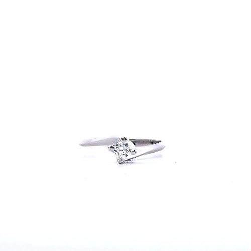 Anello con Diamante Naturale 0,16 ct in Oro Bianco 18 Carati
