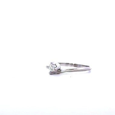 Anello con Diamante Naturale 0,16 ct in Oro Bianco