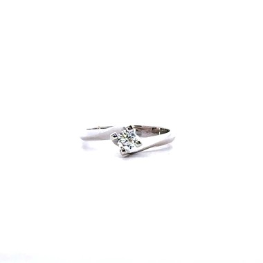 Anello con Diamante Naturale 0,25 ct in Oro Bianco 18 Carati