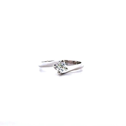 Anello con Diamante Naturale 0,25 ct in Oro Bianco 18 Carati