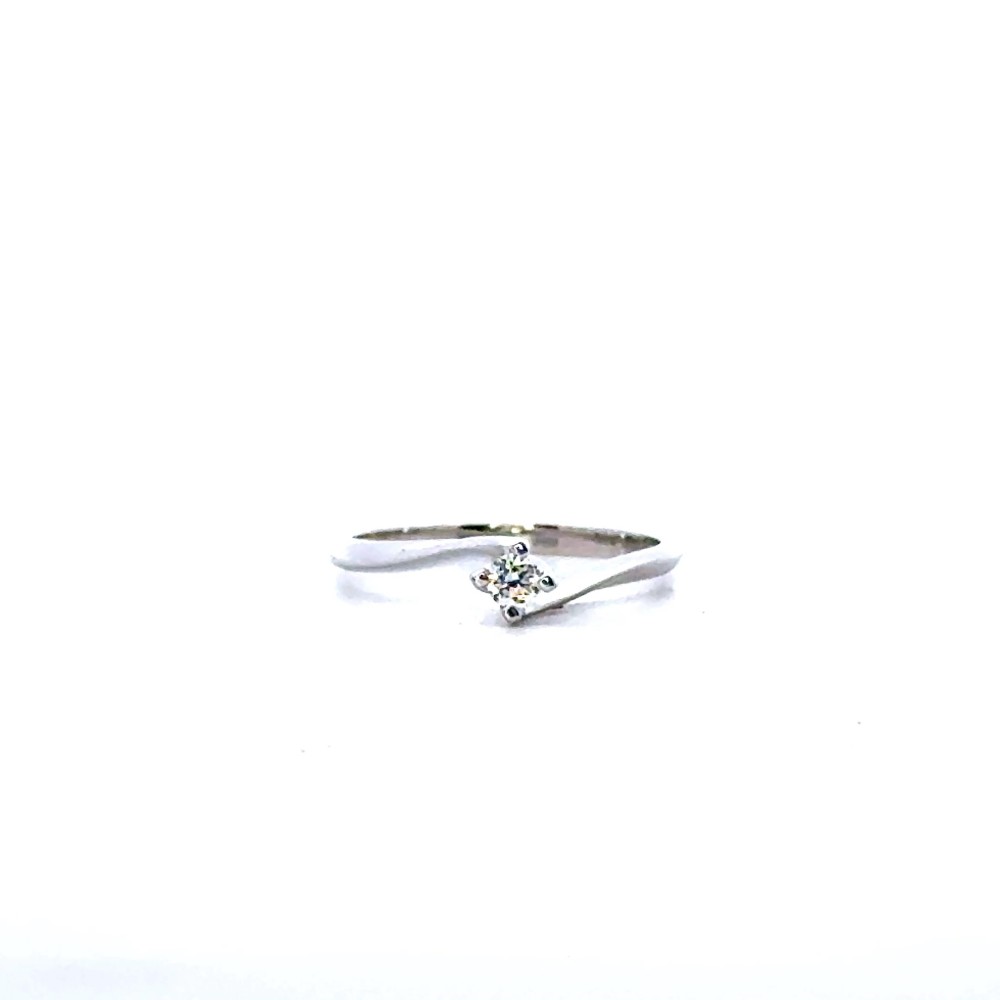 Anello Solitario con Diamante Naturale 0,10 ct Modello Valentino