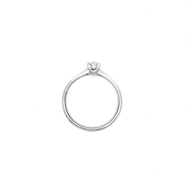 Anello con Diamante Naturale 0,20 ct in Oro Bianco 18 Carati