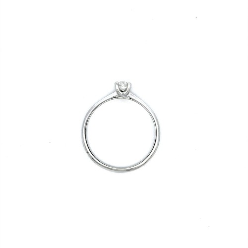 Anello con Diamante Naturale 0,20 ct in Oro Bianco 18 Carati