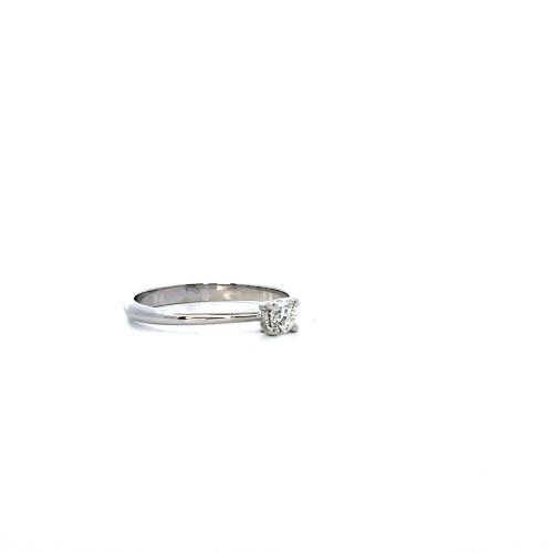 Anello con Diamante Naturale 0,20 ct in Oro Bianco 18 Carati