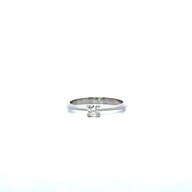 Anello con Diamante Naturale 0,20 ct in Oro Bianco 18 Carati
