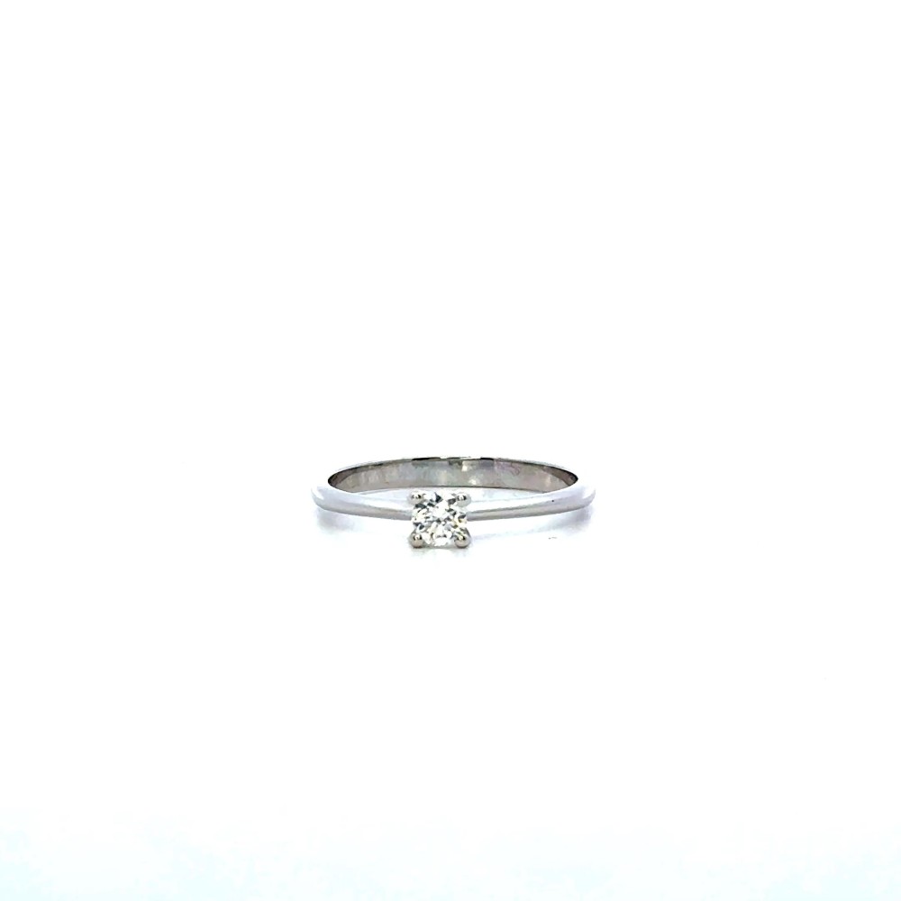 Anello con Diamante Naturale 0,20 ct in Oro Bianco 18 Carati