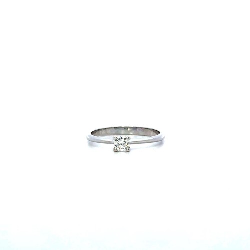 Anello con Diamante Naturale 0,20 ct in Oro Bianco 18 Carati
