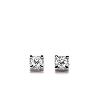 Orecchini con Diamanti Naturali 0,40 ct GIA e Contorno di Diamanti 0,09 ct