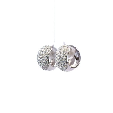 Orecchini a Cerchio con Diamanti Naturali 2,50 ct in Oro Bianco 18 Carati